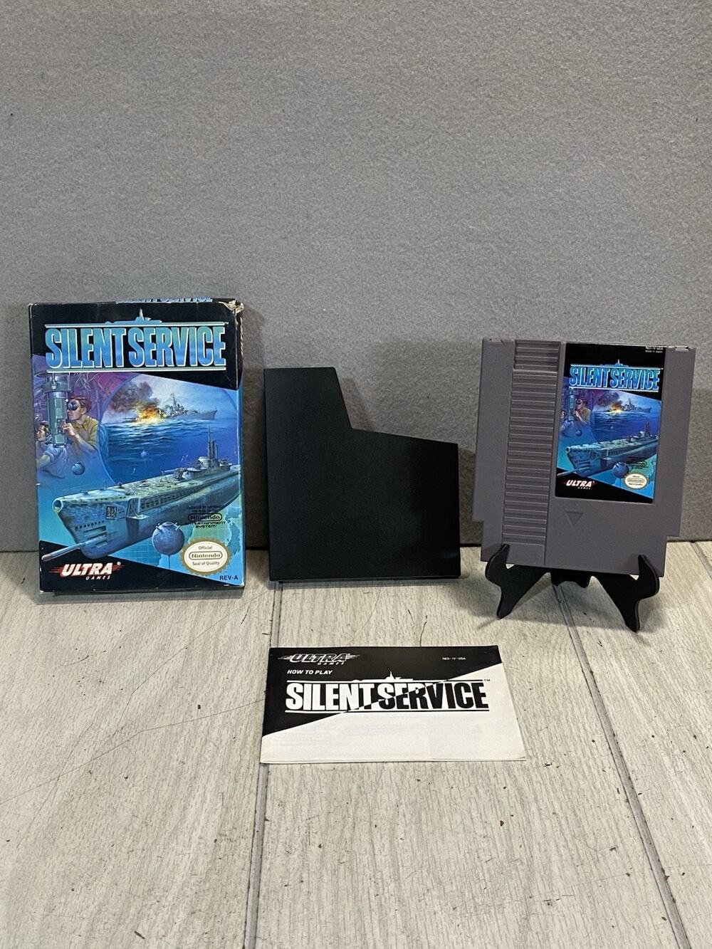 Nintendo NES Silent Service Game Complete with Box and Manual